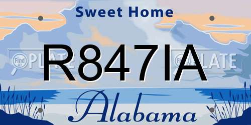 R847IA Alabama License Plate