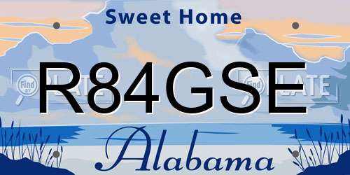 R84GSE Alabama License Plate