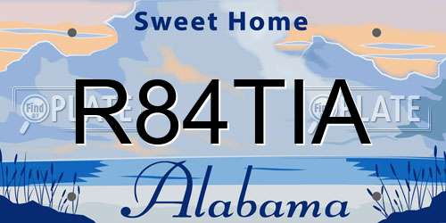 R84TIA Alabama License Plate