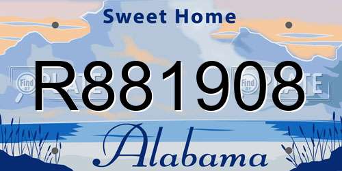 R881908 Alabama License Plate