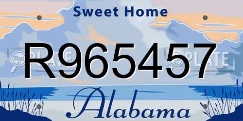 R965457 Alabama License Plate