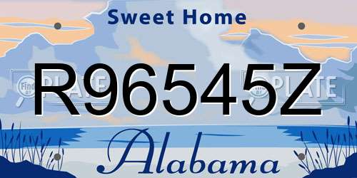 R96545Z Alabama License Plate