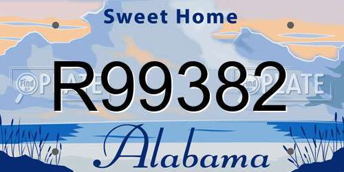 R99382 Alabama License Plate