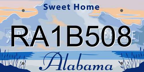 RA1B508 Alabama License Plate