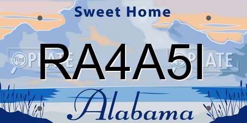 RA4A5I Alabama License Plate