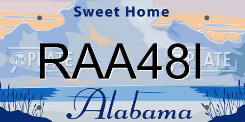 RAA48I Alabama License Plate