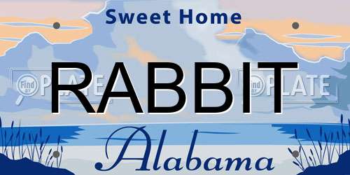 RABBIT Alabama License Plate