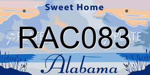 RAC083 Alabama License Plate