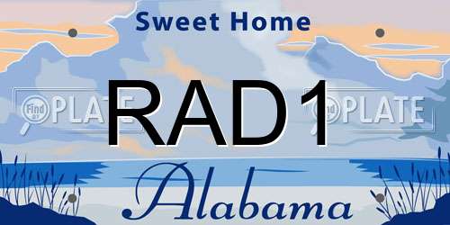 RAD1 Alabama License Plate