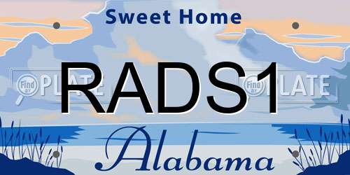 RADS1 Alabama License Plate