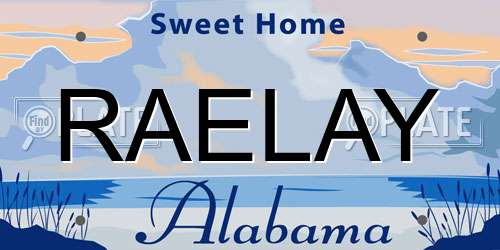 RAELAY Alabama License Plate
