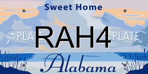 RAH4 Alabama License Plate