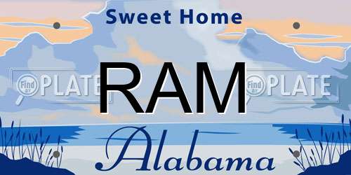 RAM Alabama License Plate
