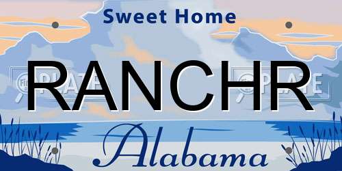 RANCHR Alabama License Plate