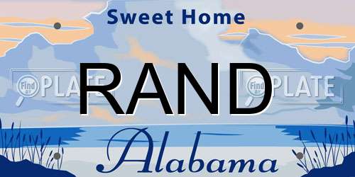 RAND Alabama License Plate