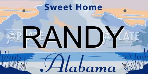 RANDY Alabama License Plate