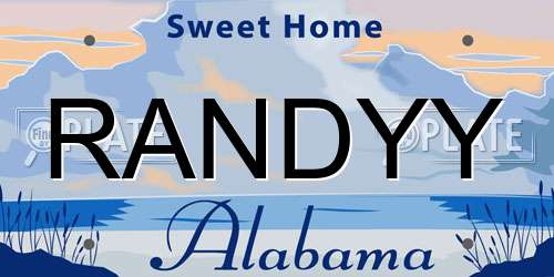 RANDYY Alabama License Plate