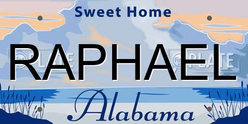 RAPHAEL Alabama License Plate
