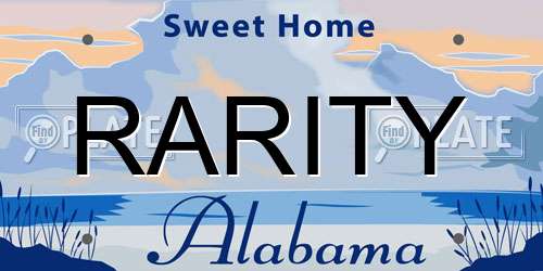 RARITY Alabama License Plate