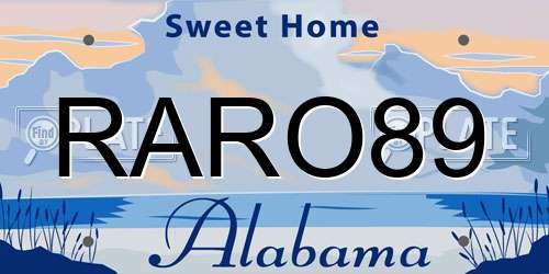 RARO89 Alabama License Plate