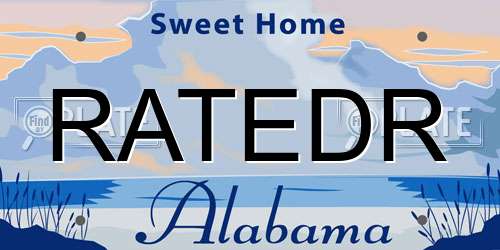 RATEDR Alabama License Plate