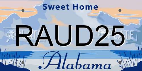 RAUD25 Alabama License Plate