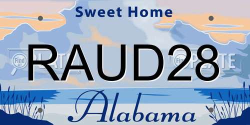 RAUD28 Alabama License Plate