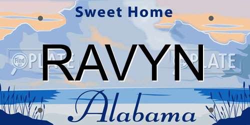 RAVYN Alabama License Plate