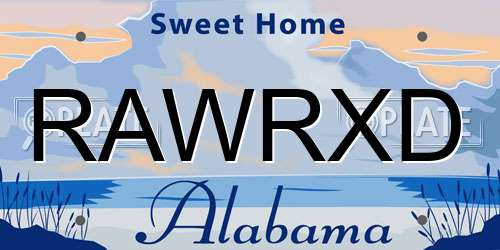 RAWRXD Alabama License Plate