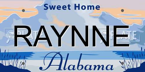 RAYNNE Alabama License Plate