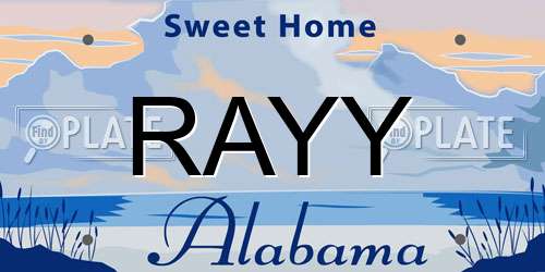 RAYY Alabama License Plate