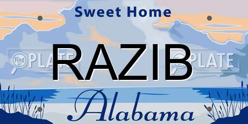 RAZIB Alabama License Plate