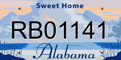 RB01141 Alabama License Plate