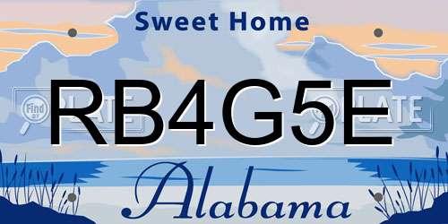 RB4G5E Alabama License Plate