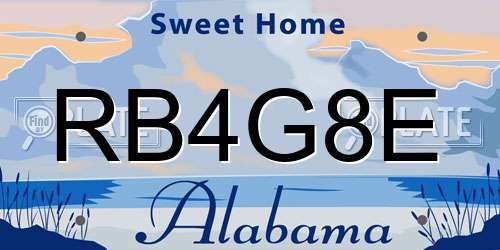 RB4G8E Alabama License Plate
