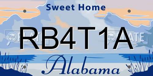 RB4T1A Alabama License Plate