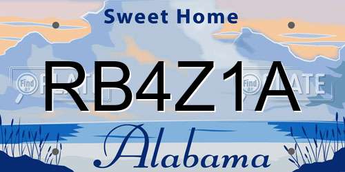 RB4Z1A Alabama License Plate