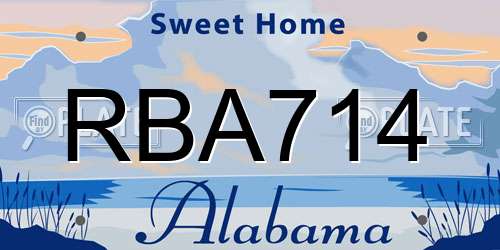 RBA714 Alabama License Plate
