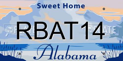 RBAT14 Alabama License Plate