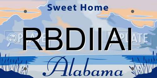 RBDIIAI Alabama License Plate