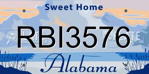 RBI3576 Alabama License Plate