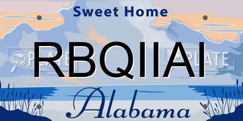 RBQIIAI Alabama License Plate
