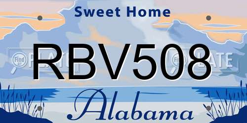 RBV508 Alabama License Plate