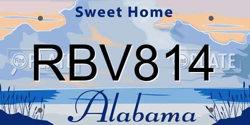 RBV814 Alabama License Plate