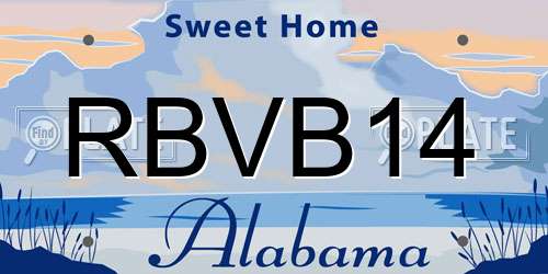 RBVB14 Alabama License Plate