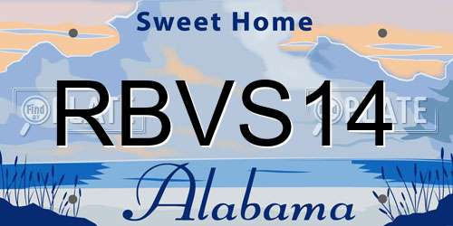 RBVS14 Alabama License Plate
