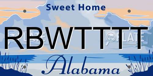 RBWTTTT Alabama License Plate