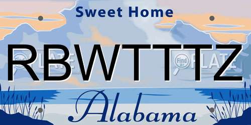 RBWTTTZ Alabama License Plate