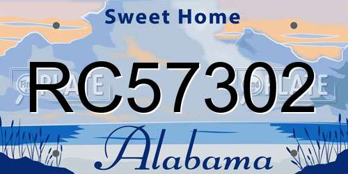 RC57302 Alabama License Plate