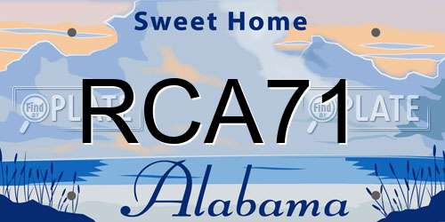 RCA71 Alabama License Plate